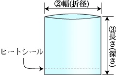 無地袋の寸法画像